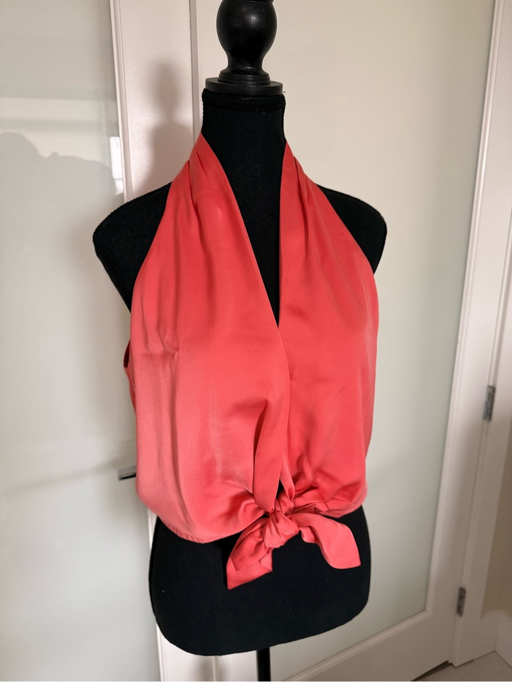 Banana Republic Coral Halter Tie-Front Top